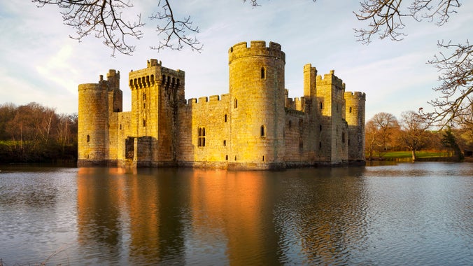The castle and moat in winter, Bodiam Castle, East Sussex